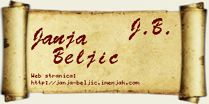 Janja Beljić vizit kartica